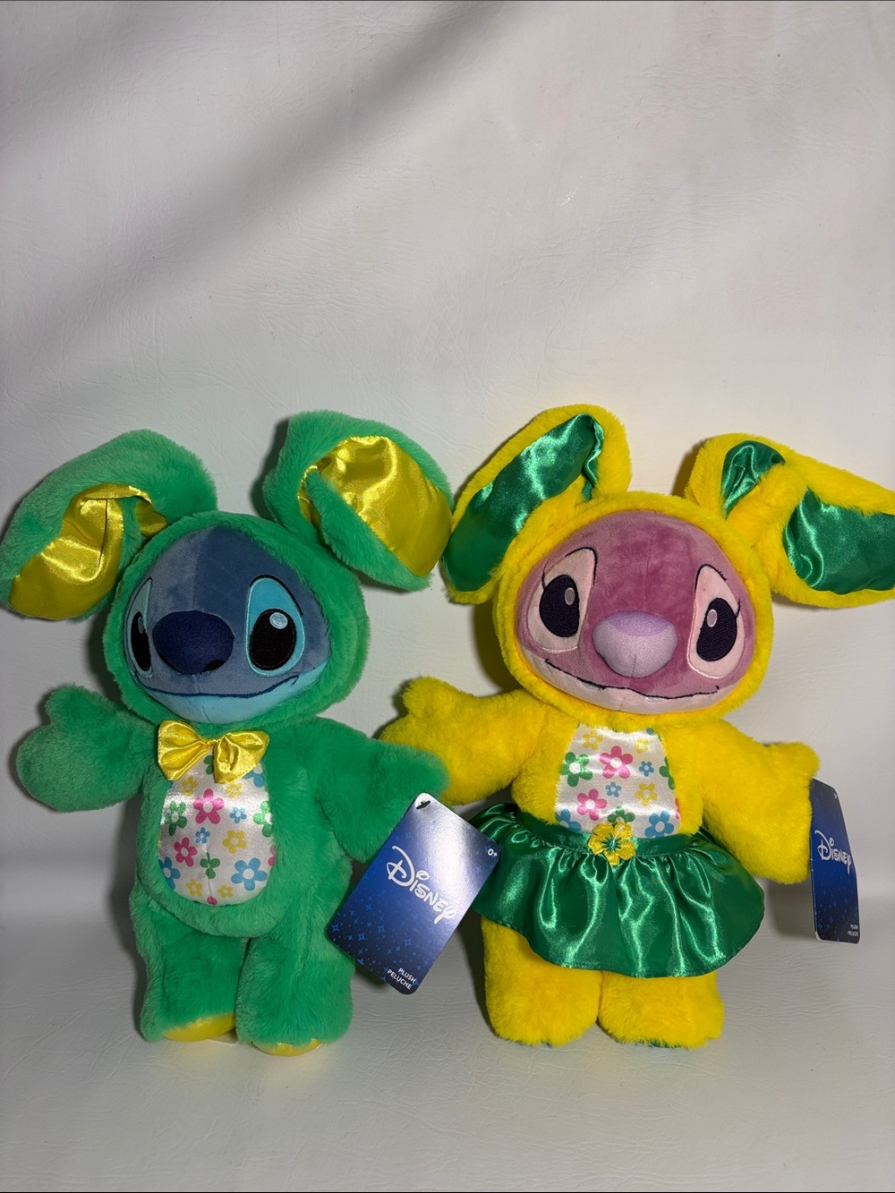 Disney NEW Plush Stitch and Angel Bunny Costume Green and Yellow Plush Set
